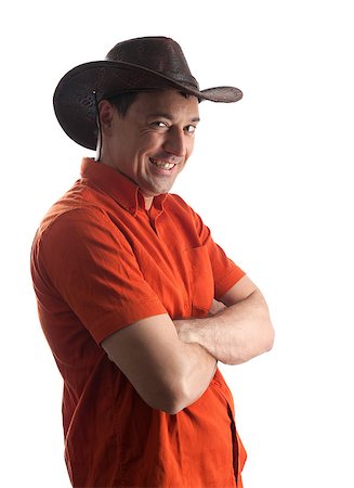 man in a cowboy hat isolated on white background Stock Photo - Budget Royalty-Free & Subscription, Code: 400-07828838