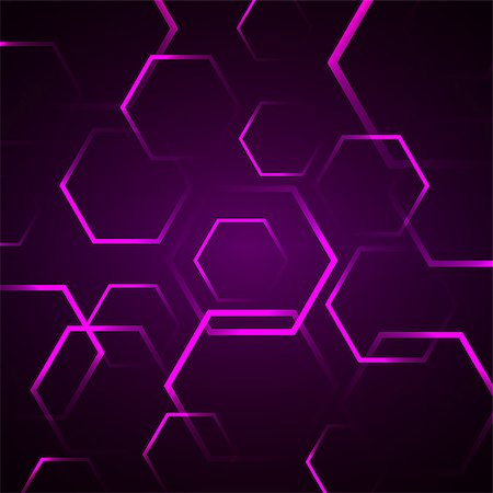 Abstract background with violet hexagon, stock vector Stock Photo - Budget Royalty-Free & Subscription, Code: 400-07828859