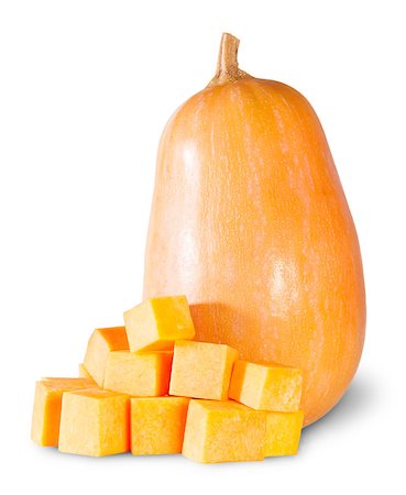 simsearch:400-05714074,k - Pumpkin Entirely And Diced Isolated On White Background Foto de stock - Royalty-Free Super Valor e Assinatura, Número: 400-07828867