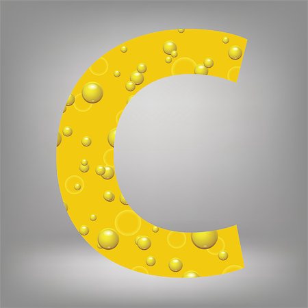 simsearch:400-07828997,k - colorful illustration with beer letter C on a grey background Stock Photo - Budget Royalty-Free & Subscription, Code: 400-07828980