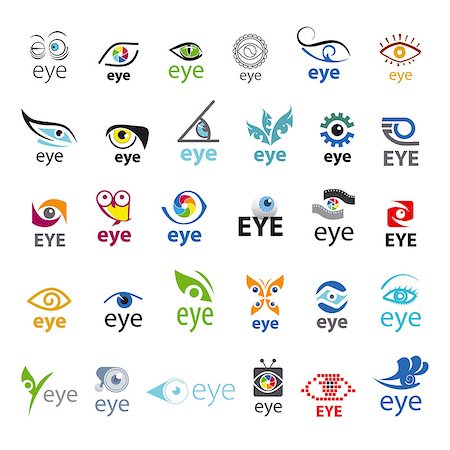 biggest collection of vector logos Eye Foto de stock - Super Valor sin royalties y Suscripción, Código: 400-07829156