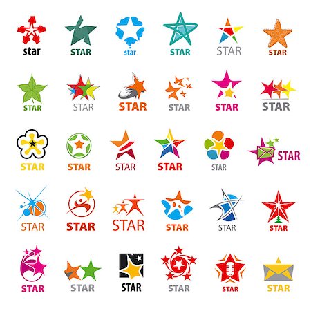 biggest collection of vector logos stars Stock Photo - Budget Royalty-Free & Subscription, Code: 400-07829163