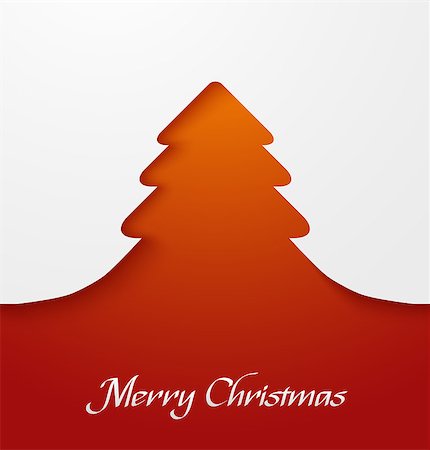 paper cut illustration - Orange abstract christmas tree applique. Vector illustration Stock Photo - Budget Royalty-Free & Subscription, Code: 400-07829184