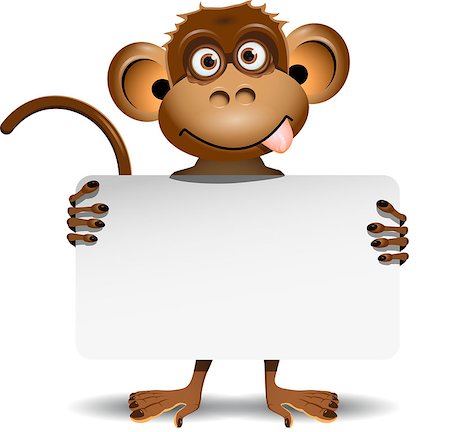 illustration merry monkey with a white background Stock Photo - Budget Royalty-Free & Subscription, Code: 400-07829289