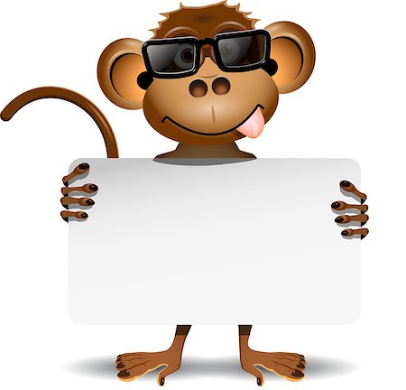 simsearch:400-07314532,k - illustration merry monkey with sunglasses and with a white background Stock Photo - Budget Royalty-Free & Subscription, Code: 400-07829290