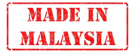 Made in Malaysia - Red Rubber Stamp Isolated on White. Stock Photo - Budget Royalty-Free & Subscription, Code: 400-07829300