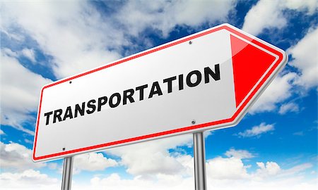 simsearch:400-08319131,k - Transportation - Inscription on Red Road Sign on Sky Background. Stock Photo - Budget Royalty-Free & Subscription, Code: 400-07829312