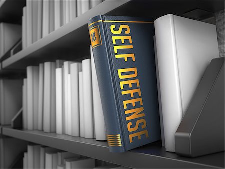shield business - Self Defense - Grey Book on the Black Bookshelf between white ones. Stock Photo - Budget Royalty-Free & Subscription, Code: 400-07829313