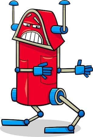 simsearch:400-07829391,k - Cartoon Illustration of Funny Fantasy Robot Character Foto de stock - Super Valor sin royalties y Suscripción, Código: 400-07829393