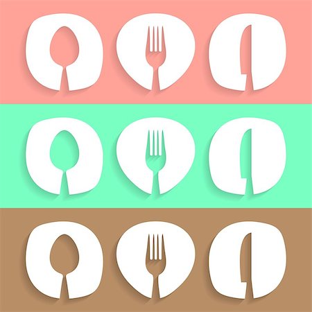 fork and spoon frame - Colorful abstract vector restaurant menu designs with cutlery Photographie de stock - Aubaine LD & Abonnement, Code: 400-07829612