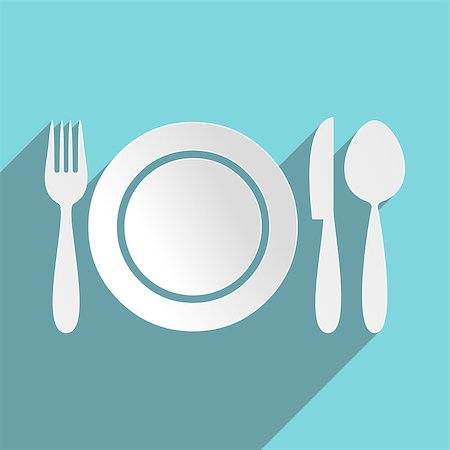 simsearch:400-07618964,k - Restaurant menu icon plate with cutlery flat design Stock Photo - Budget Royalty-Free & Subscription, Code: 400-07829626