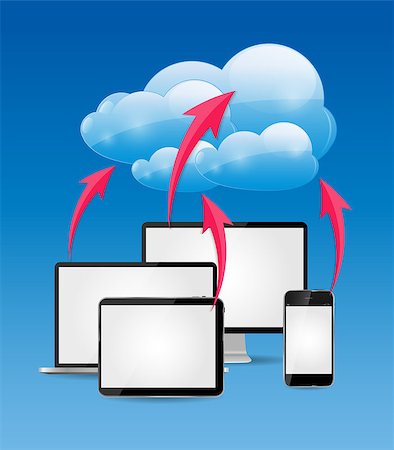 simsearch:400-06357035,k - Cloud Computing Business Concept Vector Illustration. EPS10 Stock Photo - Budget Royalty-Free & Subscription, Code: 400-07829812