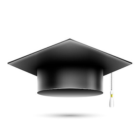 simsearch:400-07478559,k - Isolated Realistic Black Student Hat. Vector Illustration. Foto de stock - Super Valor sin royalties y Suscripción, Código: 400-07820258