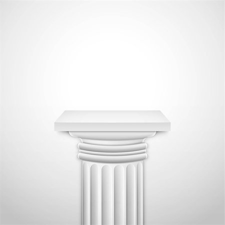 Realistic Classic Empty White Column. Vector Illustration. Fotografie stock - Microstock e Abbonamento, Codice: 400-07820261