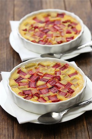 rhubarb dessert - rhubarb pudding cake on white background Stock Photo - Budget Royalty-Free & Subscription, Code: 400-07820544