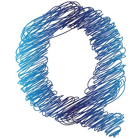 simsearch:400-08647513,k - colorful illustration with sketched letter Q on  a white background Stock Photo - Budget Royalty-Free & Subscription, Code: 400-07820619