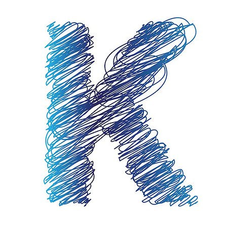 simsearch:400-08647513,k - colorful illustration with sketched letter K on  a white background Stock Photo - Budget Royalty-Free & Subscription, Code: 400-07820613