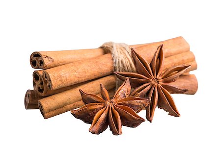 simsearch:400-06751094,k - cinnamon sticks and star anise on white background Stockbilder - Microstock & Abonnement, Bildnummer: 400-07820812