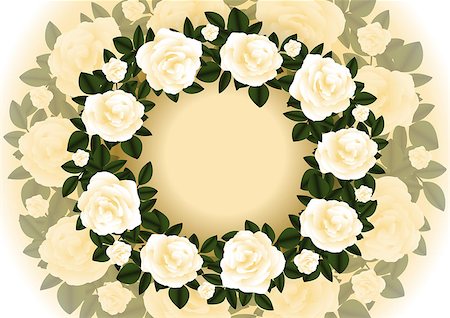 simsearch:400-07558492,k - Illustration of abstract tea roses wreath with background Fotografie stock - Microstock e Abbonamento, Codice: 400-07821367