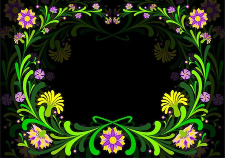 simsearch:400-07933390,k - Illustration of abstract  floral frame with background Photographie de stock - Aubaine LD & Abonnement, Code: 400-07821361