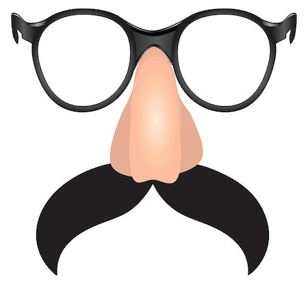 simsearch:400-06695587,k - Large mustache with plastic nose and glasses. Vector illustration. Stock Photo - Budget Royalty-Free & Subscription, Code: 400-07821379
