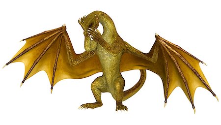 simsearch:400-07915359,k - 3D digital render of a grooming fantasy dragon isolated on white background Photographie de stock - Aubaine LD & Abonnement, Code: 400-07821389