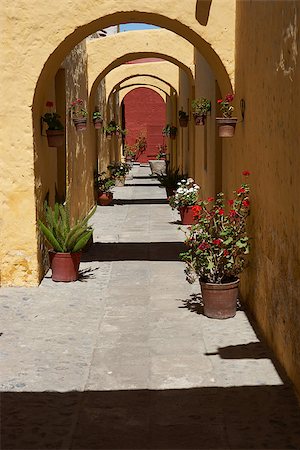 Secluded cloisters in the historic Monasterio Del Carmen in Arequipa, Peru Stock Photo - Budget Royalty-Free & Subscription, Code: 400-07821426