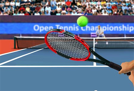 simsearch:400-08755898,k - Tennis Racquet Back Hand Swing Stock Photo - Budget Royalty-Free & Subscription, Code: 400-07821442