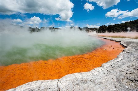 Frying pan lake is the largest hot water spring in the world. Rotorua, Waimangu geothermal area, New Zealand Stock Photo - Budget Royalty-Free & Subscription, Code: 400-07821461