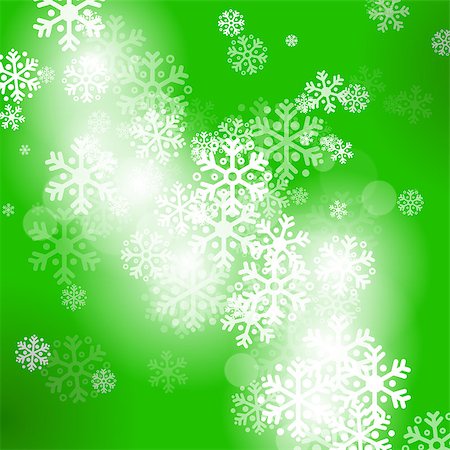 simsearch:400-07839998,k - Abstract green christmas background with snowflakes Stock Photo - Budget Royalty-Free & Subscription, Code: 400-07821639