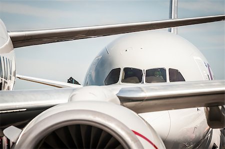 abstract of jet aircraft taxiing at an airport Stock Photo - Budget Royalty-Free & Subscription, Code: 400-07822176