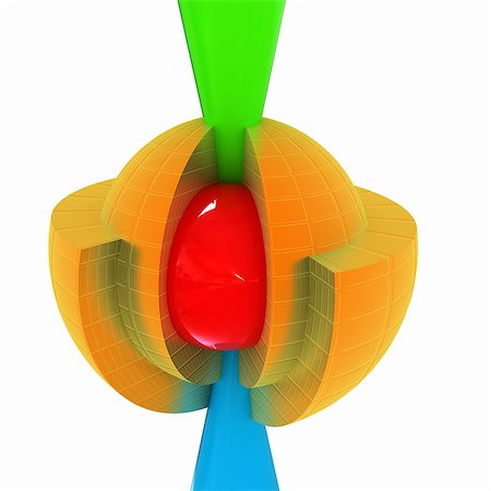 simsearch:400-04153053,k - 3d atom isolated on white background. Abstract model Foto de stock - Super Valor sin royalties y Suscripción, Código: 400-07822737