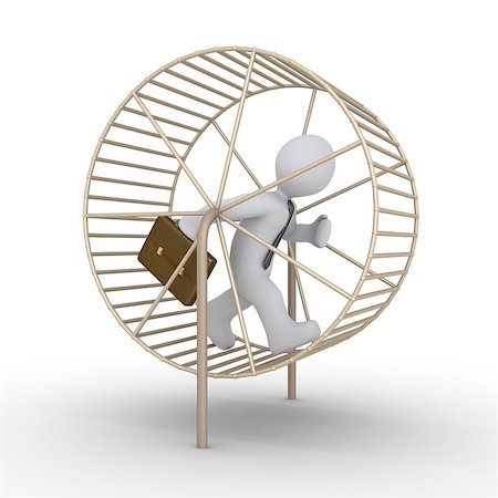 simsearch:400-07338104,k - 3d businessman is running inside a hamster wheel Stock Photo - Budget Royalty-Free & Subscription, Code: 400-07822806