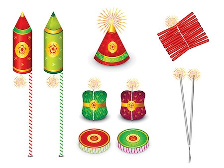 firecracker rocket - abstract multiple crackers background vector illustration Stock Photo - Budget Royalty-Free & Subscription, Code: 400-07822861