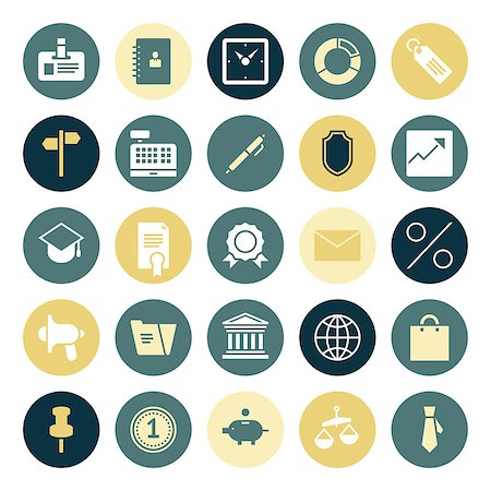 Flat design icons for business. Vector illustration. Stock Photo - Budget Royalty-Free & Subscription, Code: 400-07822900