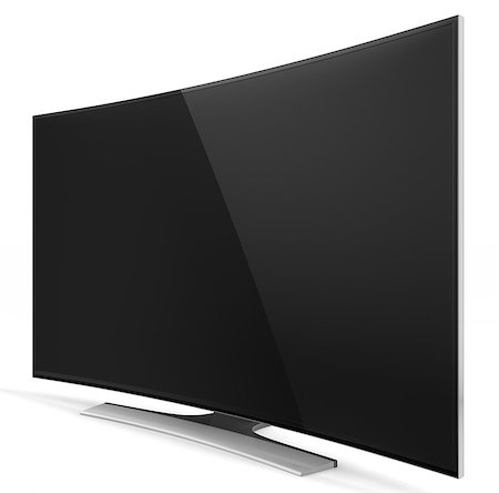 UHD Smart Tv with Curved Screen on White Background Stock Photo - Budget Royalty-Free & Subscription, Code: 400-07823025