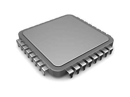 simsearch:400-09120941,k - 3d illustration of computer chip over white background Stock Photo - Budget Royalty-Free & Subscription, Code: 400-07823144
