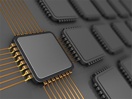 simsearch:400-09120941,k - 3d illustration of electronic board and main chip, gray colors Stock Photo - Budget Royalty-Free & Subscription, Code: 400-07823149