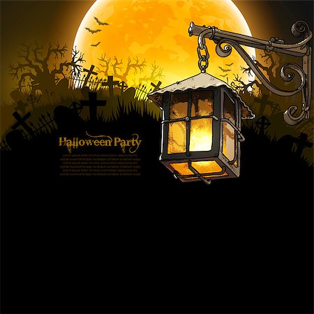 simsearch:400-08260546,k - Halloween background, this illustration may be useful as designer work Fotografie stock - Microstock e Abbonamento, Codice: 400-07823211