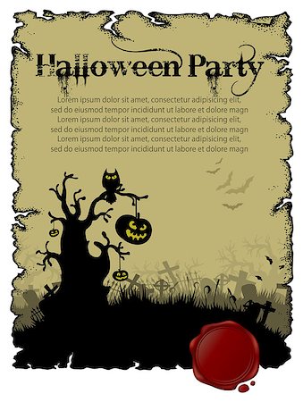 simsearch:400-08260546,k - Halloween background, this illustration may be useful as designer work Fotografie stock - Microstock e Abbonamento, Codice: 400-07823225