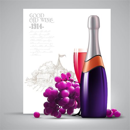 simsearch:400-07829164,k - wine and grapevine, this illustration may be useful as designer work Stock Photo - Budget Royalty-Free & Subscription, Code: 400-07823234