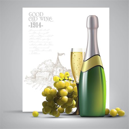 simsearch:400-07829164,k - wine and grapevine, this illustration may be useful as designer work Stock Photo - Budget Royalty-Free & Subscription, Code: 400-07823235