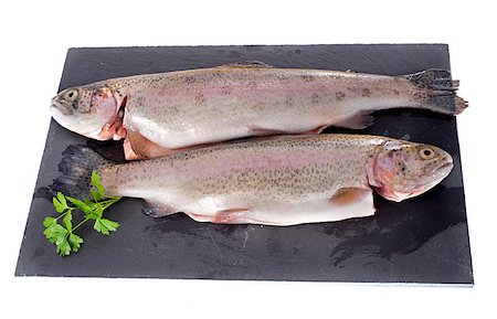 rainbow trout in front of white background Stock Photo - Budget Royalty-Free & Subscription, Code: 400-07823238