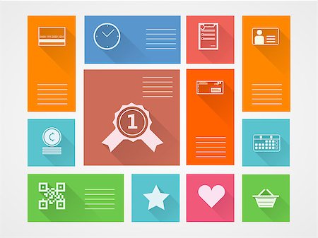 simsearch:400-06484373,k - Square colored flat vector icons for internet purchase with place for your text. Stock Photo - Budget Royalty-Free & Subscription, Code: 400-07823569