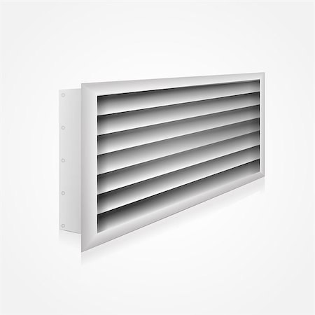 Gray ventilation louver perspective view. Isolated vector illustration on white. Stock Photo - Budget Royalty-Free & Subscription, Code: 400-07823617