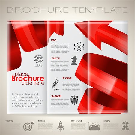 simsearch:400-09097818,k - Business Brochure Design with Arrow, Icons and Options. Vector Template. Foto de stock - Royalty-Free Super Valor e Assinatura, Número: 400-07823679