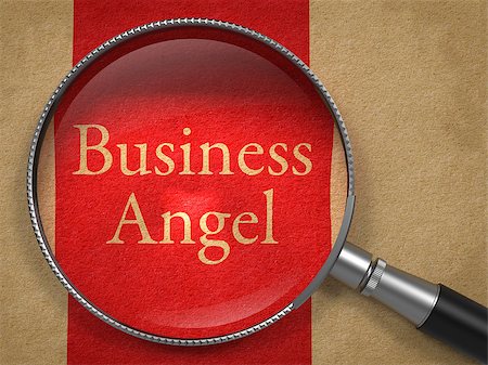 simsearch:400-07832378,k - Business Angel through Magnifying Glass on Old Paper with Red Vertical Line. Photographie de stock - Aubaine LD & Abonnement, Code: 400-07823691