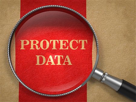 simsearch:400-05946493,k - Protect Data through Magnifying Glass on Old Paper with Red Vertical Line. Stock Photo - Budget Royalty-Free & Subscription, Code: 400-07823901