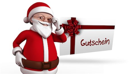 simsearch:400-07834588,k - Cute cartoon santa claus against gift card with festive bow Fotografie stock - Microstock e Abbonamento, Codice: 400-07834644
