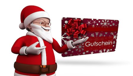simsearch:400-07834588,k - Cute cartoon santa claus against gift card with festive bow Fotografie stock - Microstock e Abbonamento, Codice: 400-07834645